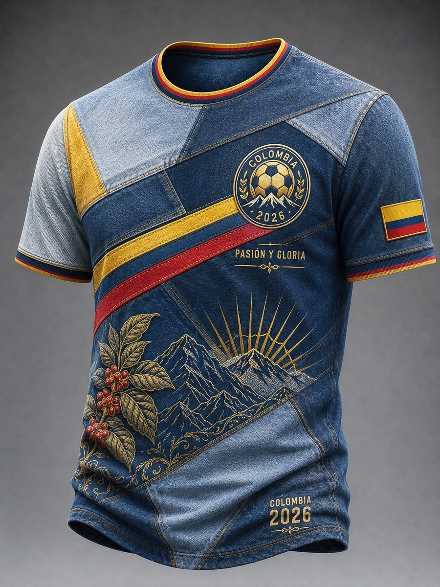 Men's 2026 Columbia Classic Patchwork Soccer T-Shirt