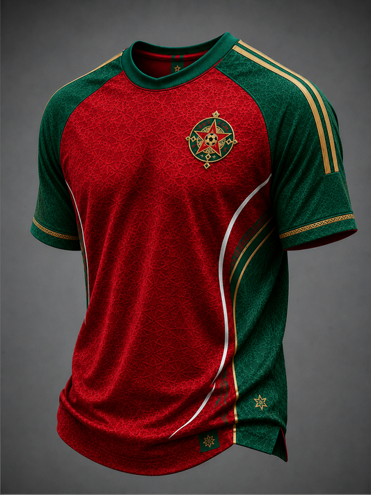Men's Morocco Football Printed short sleeve t-shirt