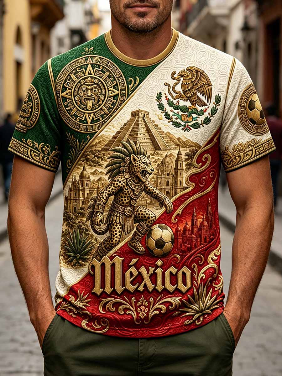 Men's Mexican Football Print T-Shirt