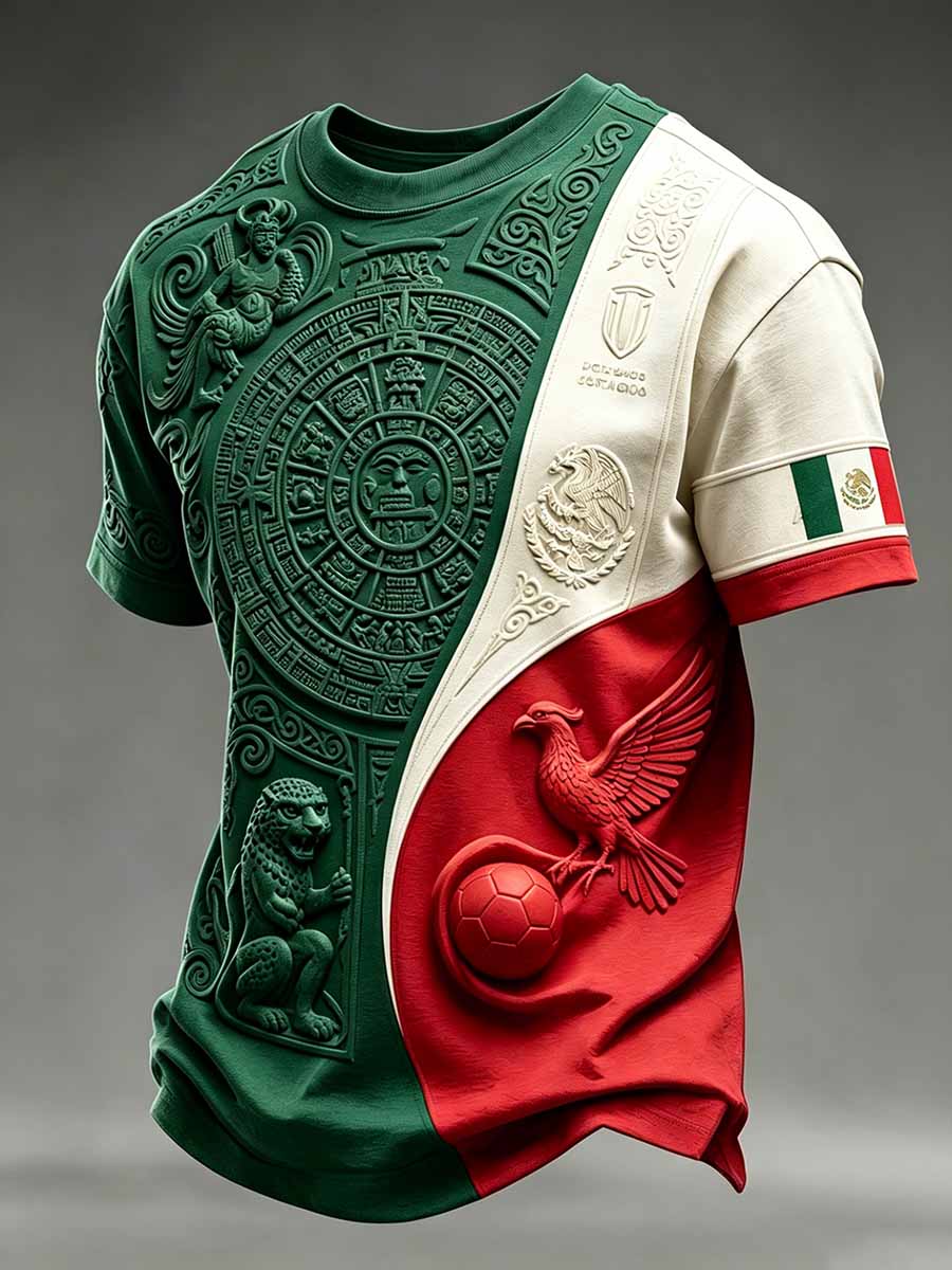 Men's Mexican Football Print T-Shirt