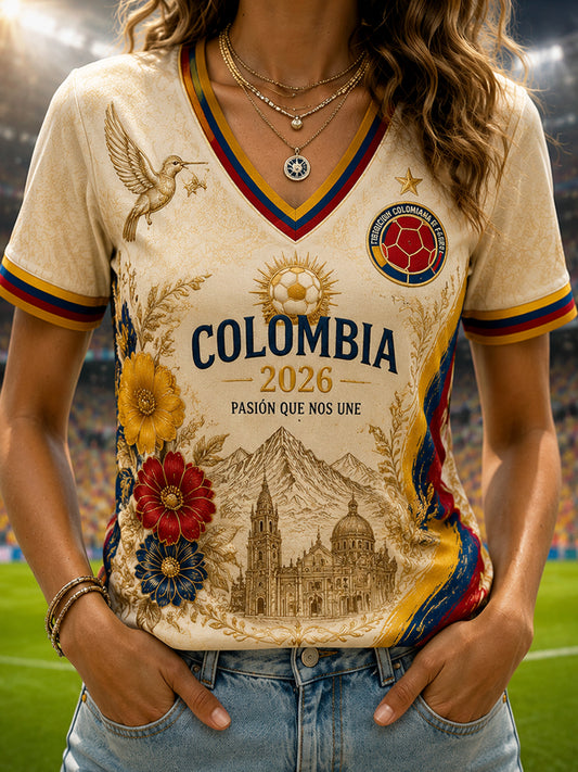 Women's Columbia Classic Casual V-Neck Soccer T-Shirt