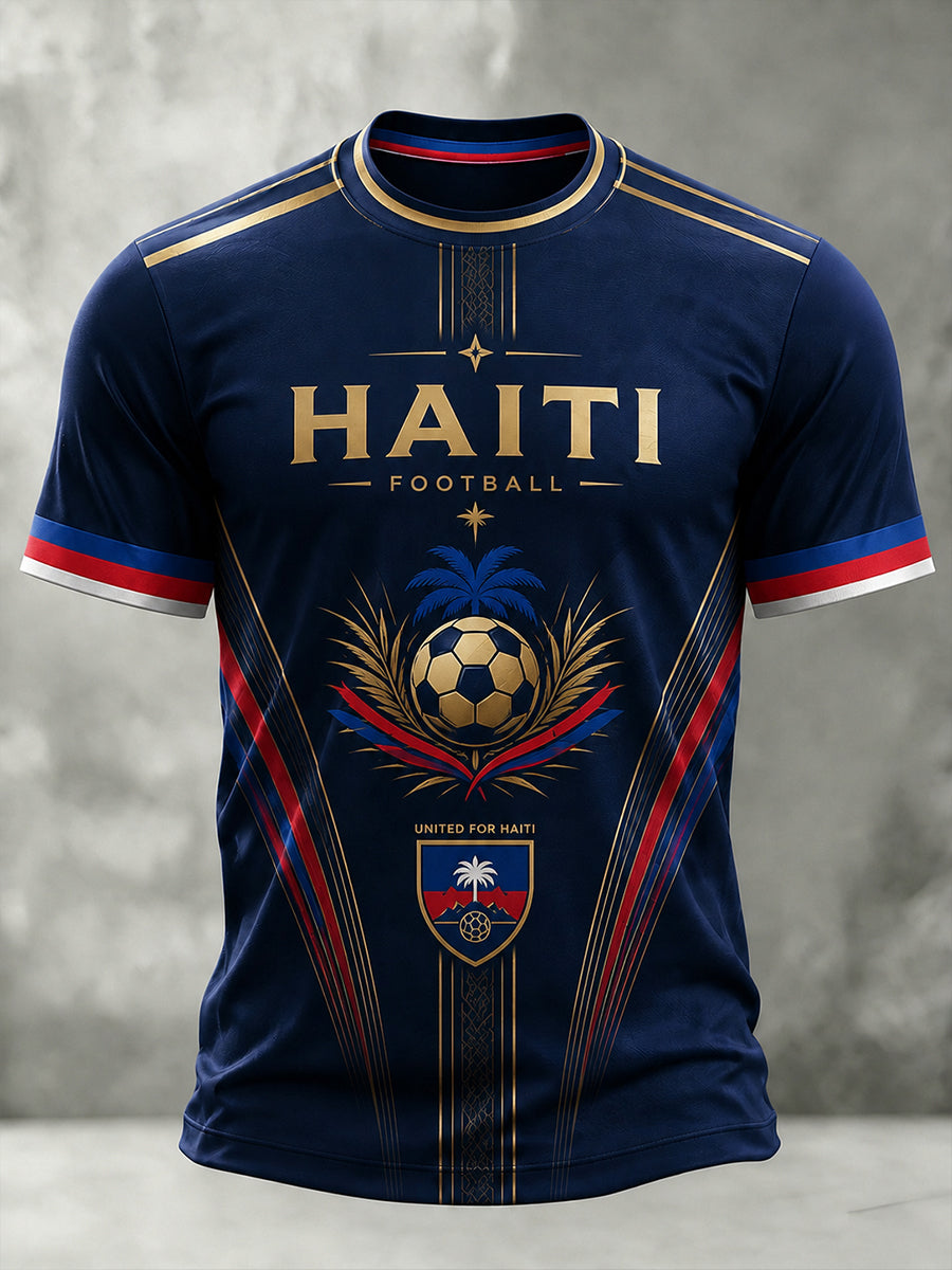 Men's Short-Sleeved T-Shirt With Football Print