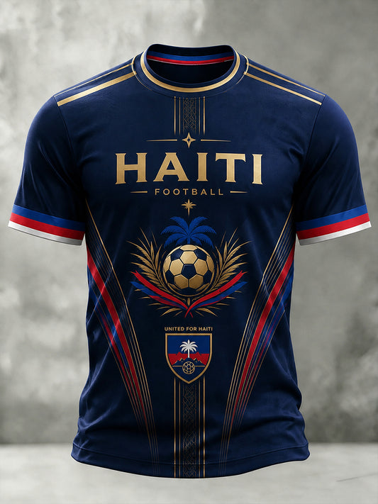 Men's Short-Sleeved T-Shirt With Football Print