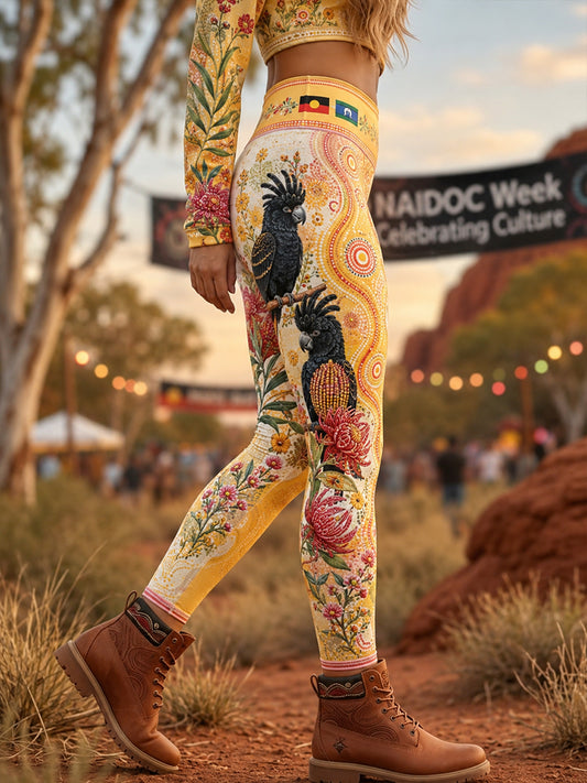 Women's Australia Naidoc Week High-Waisted Slim Fit Casual Leggings