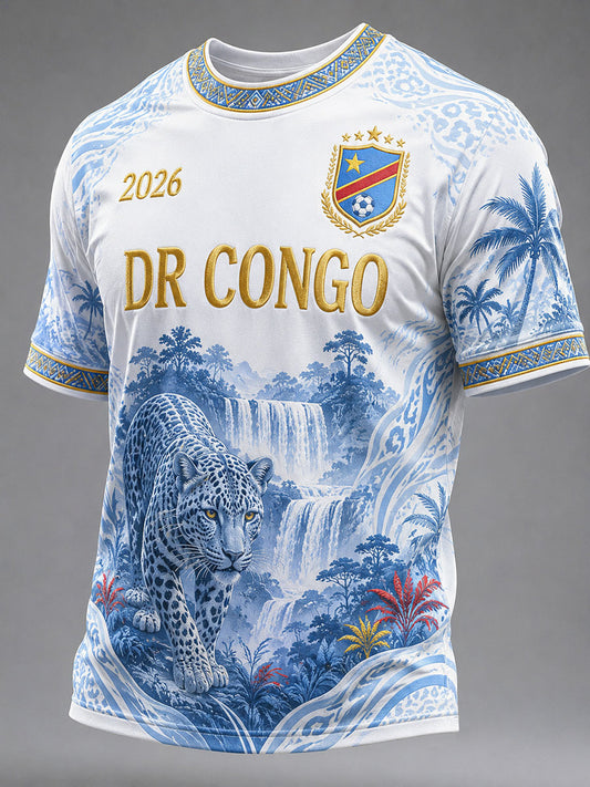 Men's DRC Football Print Casual T-shirt