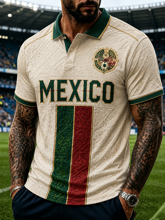 Men's Mexico Football Printed polo shirt
