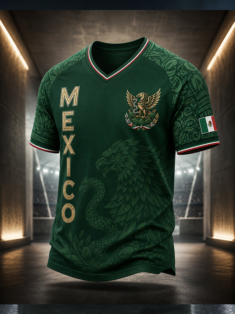 Men's Mexican Football Match Cheer Art Print T-Shirt