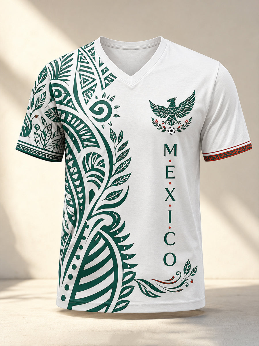 Men's Mexican Football Match Cheer Art Print T-Shirt