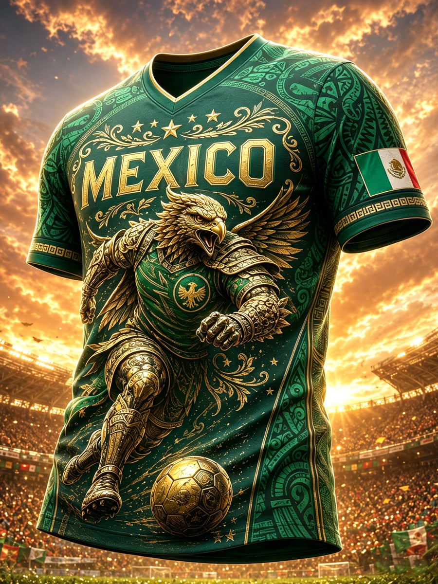 Men's Mexican Football Match Cheer Art Print T-Shirt