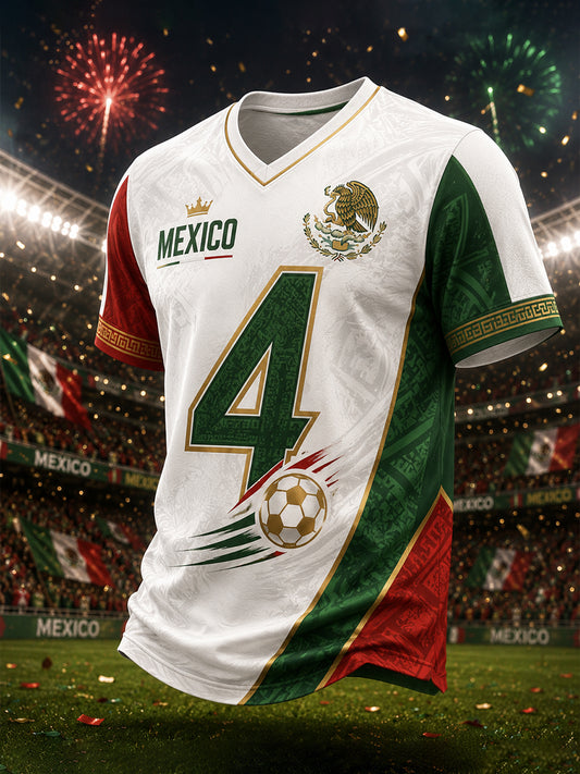 Men's Mexican Football Match Cheer Art Print T-Shirt