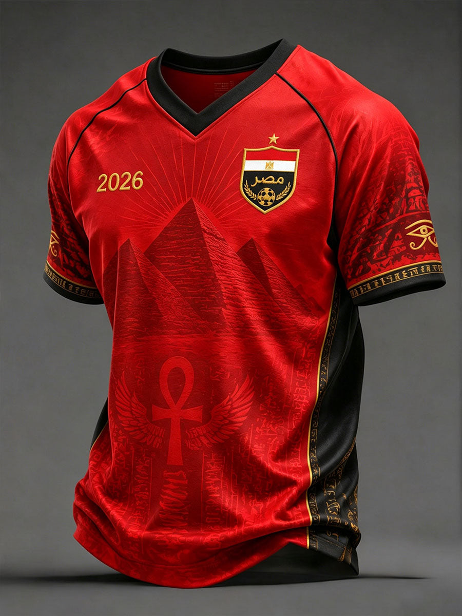 Men's 2026 Egypt Football V-Neck T-Shirts