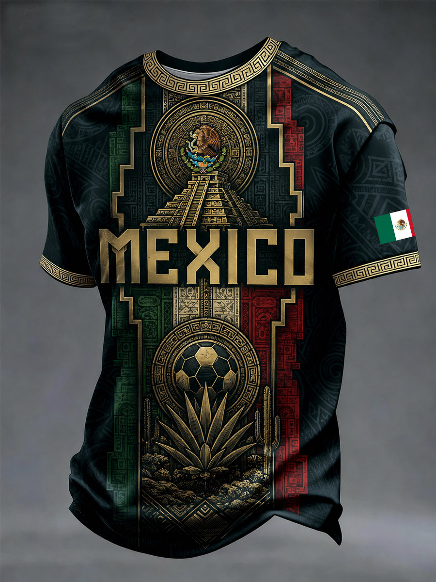 Men's Mexico Print Casual Tee