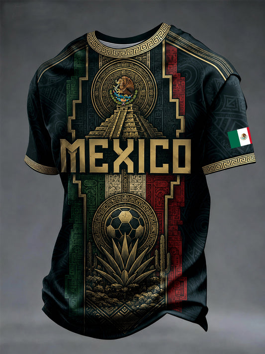 Men's Mexico Print Casual Tee