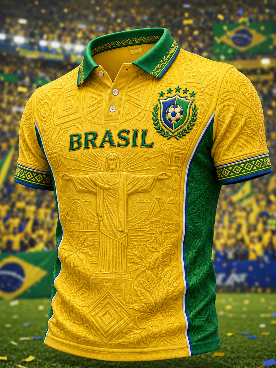 Men's Brazil Football Fan Gift Short Sleeve Top