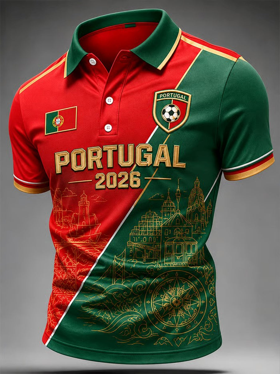 Men's Portuguese Football Print Casual Top