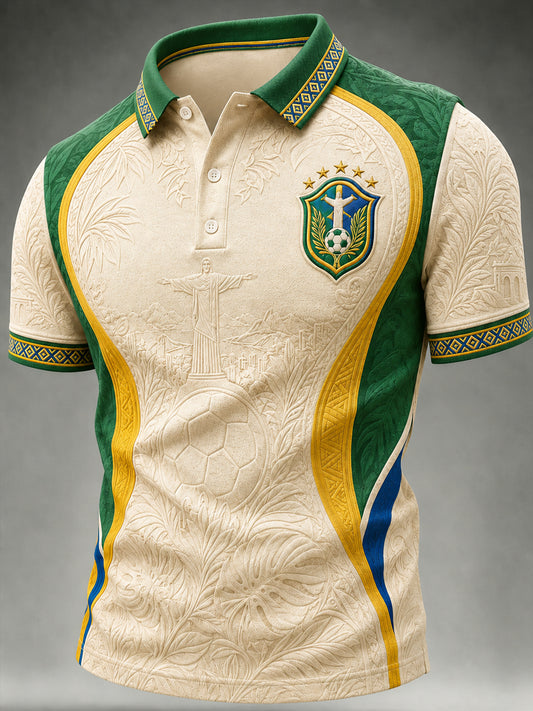 Men's Brazil Football Fan Gift Short Sleeve Top