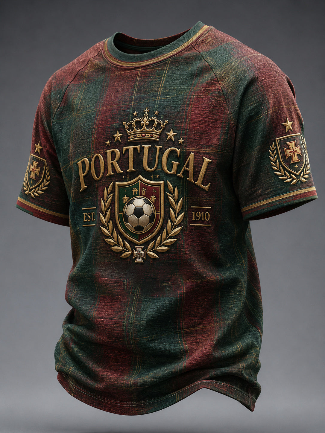 Men's Portuguese Football Printed Casual short sleeves t-shirt