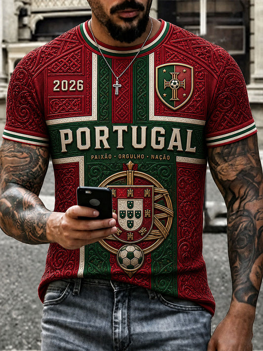 Men's Portugal Football Short Sleeves T-shirt