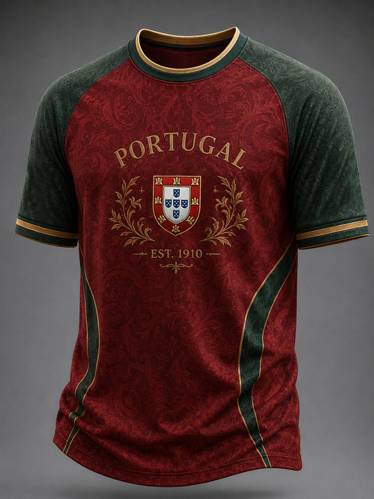 Men's Portuguese Football Printed Casual short sleeves t-shirt