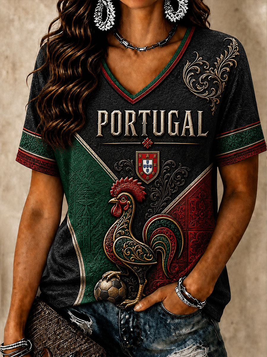 Women's Portugal Football Short-sleeved T-shirt