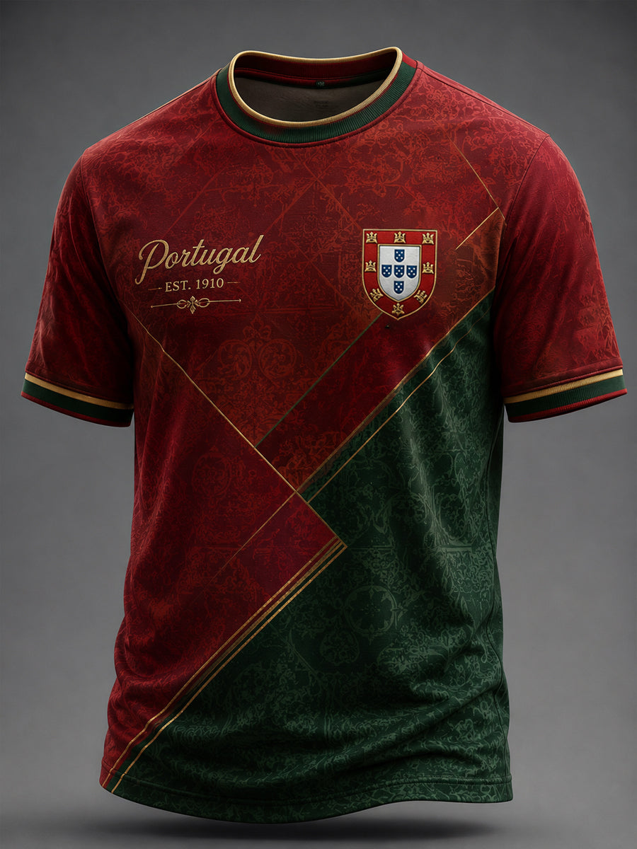 Men's Portuguese Football Printed T-shirt