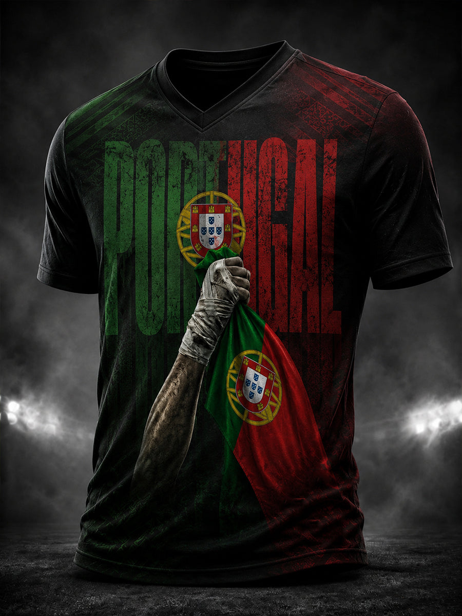 Men's Portugal Football Legend Graphic V-neck T-shirt