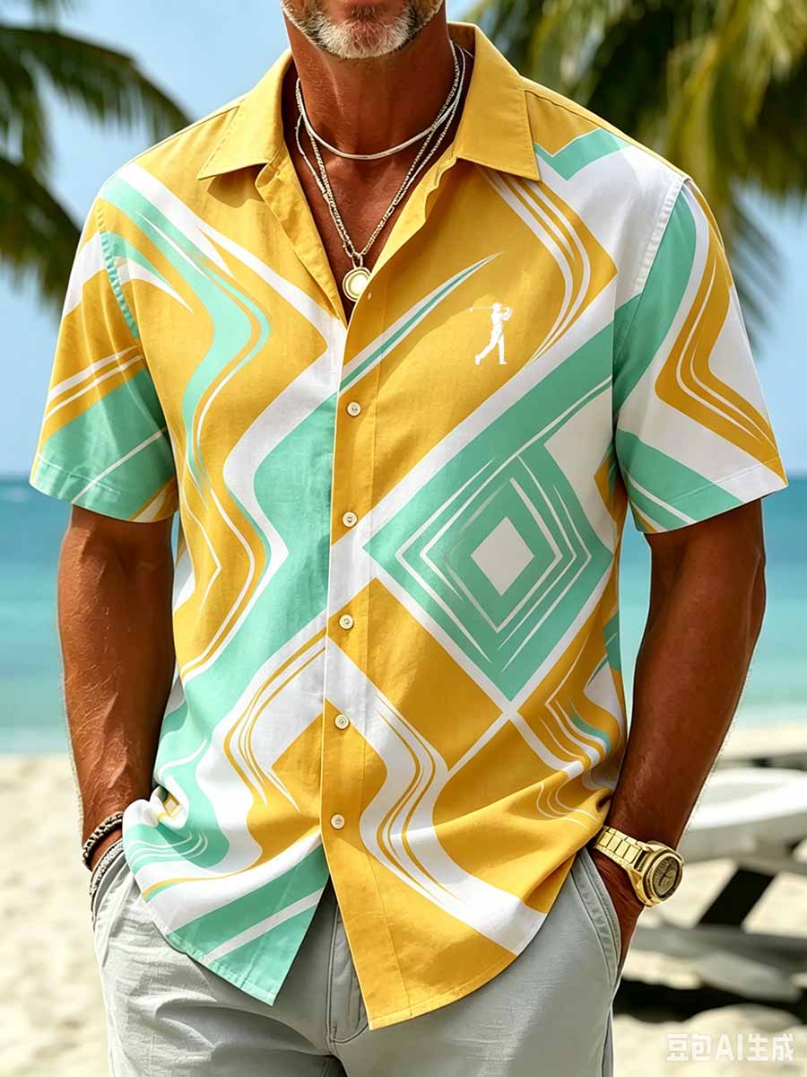 Men's Fashionable Resort Style Printed Casual Shirt