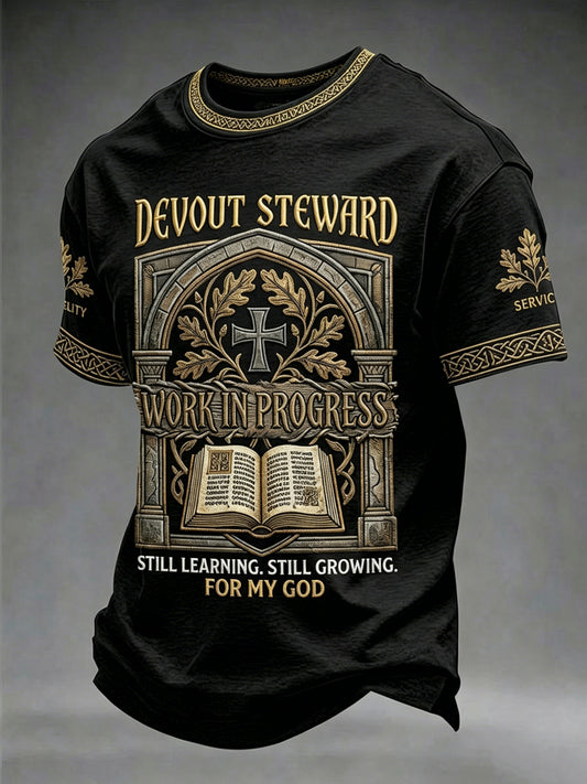 Men's Faith Print Casual Short-Sleeve T-Shirt