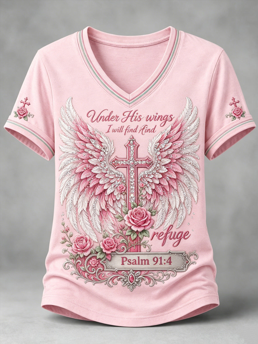 Women's Religious Print Casual Short-Sleeve T-Shirt
