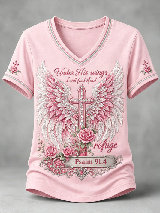 Women's Religious Print Casual Short-Sleeve T-Shirt
