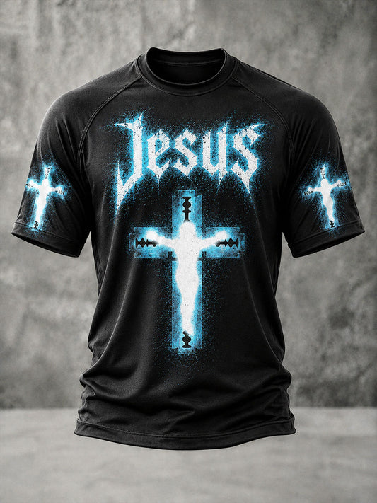 Men's Jesus Faith Print Casual T-shirt