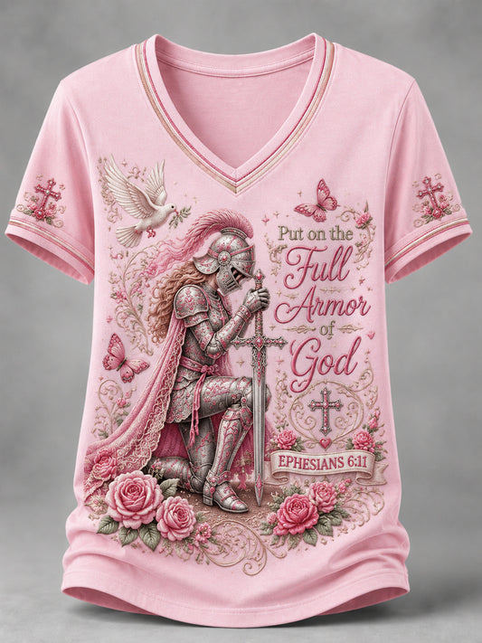 Women's Religious Print Casual Short-Sleeve T-Shirt