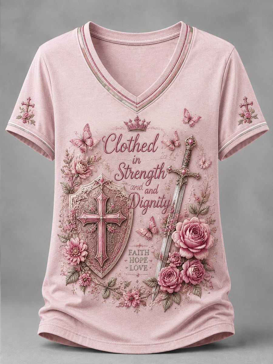 Women's Religious Print Casual Short-Sleeve T-Shirt
