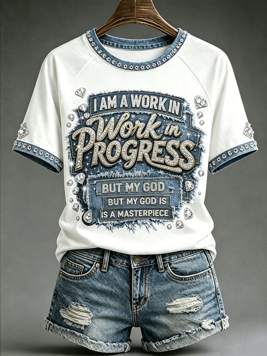 Women's Religious Print Casual Short-Sleeve T-Shirt
