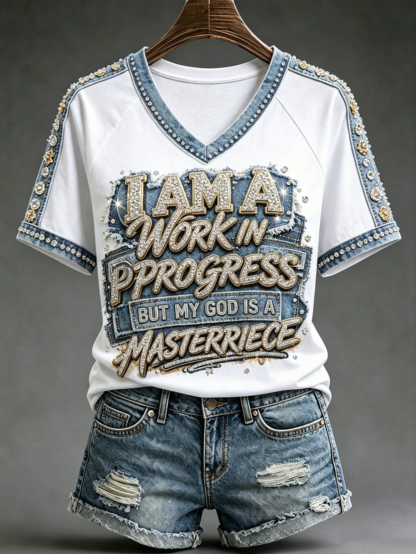 Women's Religious Print Casual Short-Sleeve T-Shirt