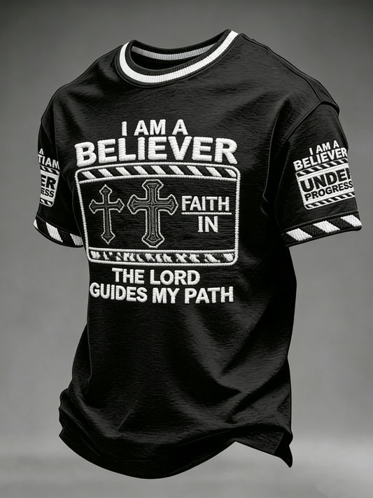 Men's Faith Print Casual Short-Sleeve T-Shirt