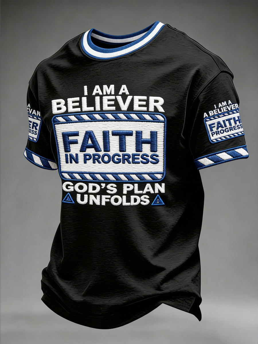 Men's Faith Print Casual Short-Sleeve T-Shirt