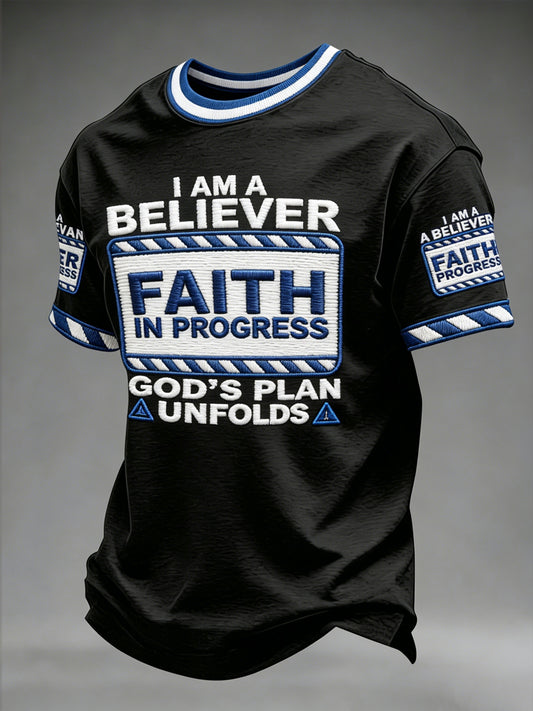 Men's Faith Print Casual Short-Sleeve T-Shirt