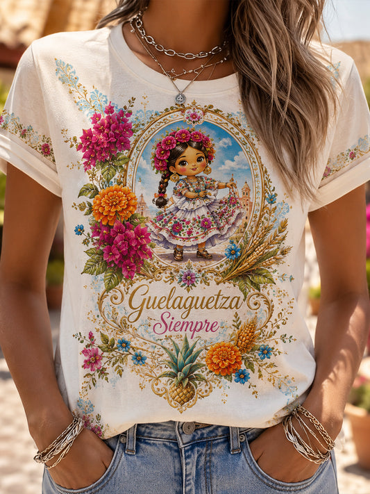 Women's Mexican Gala Gaelaga Festival Element Art Print T-Shirt