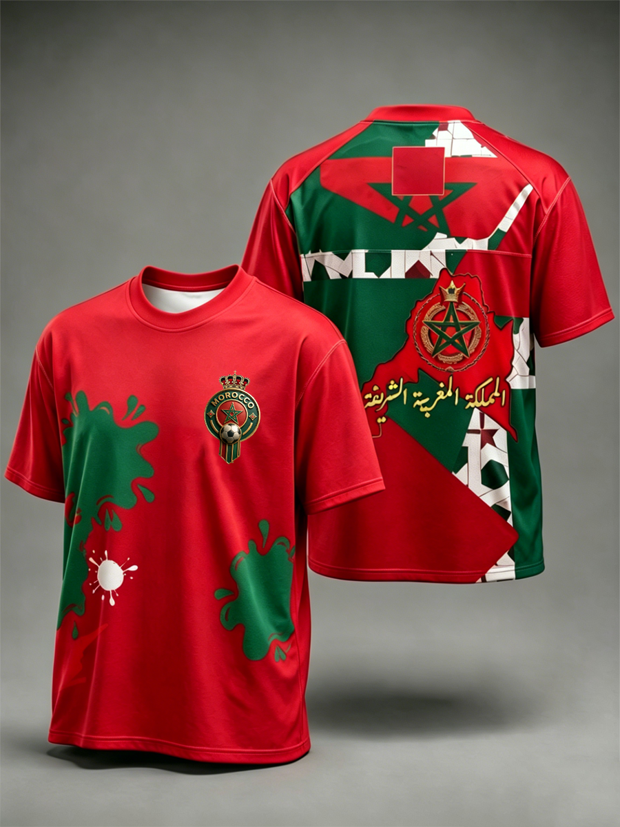 Men's Morocco Football Printed short sleeves t-shirt