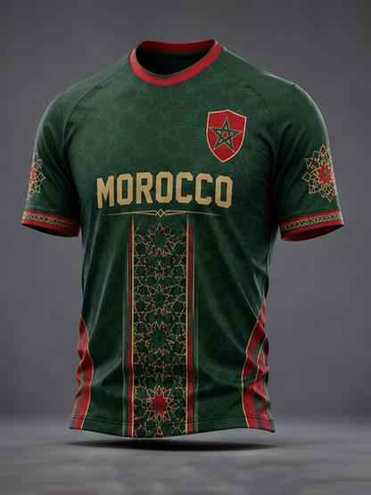 Men's Morocco Football Printed short sleeve t-shirt