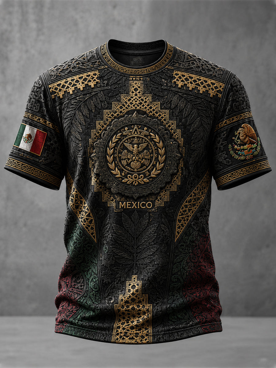 Men's Mexico Football Lover Papel Picado Art Printed T-shirt