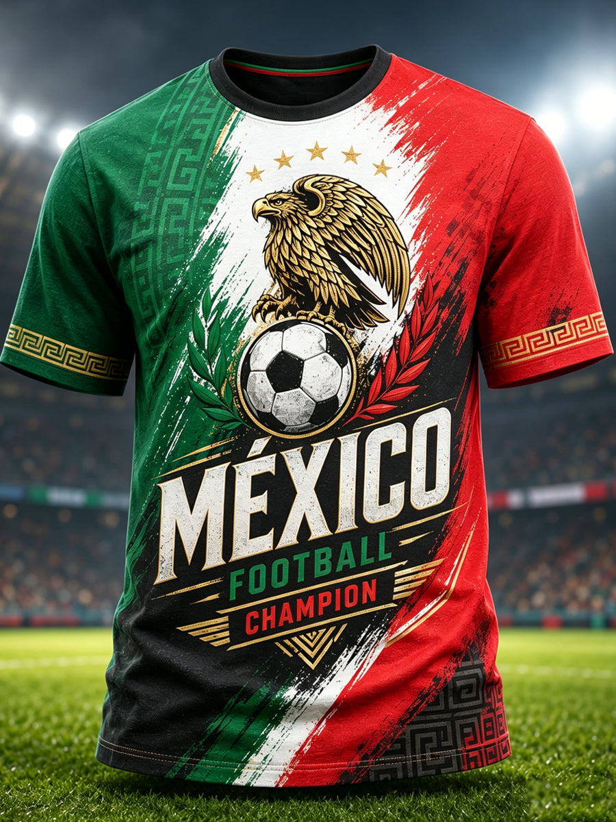 Men's Mexican Football Match Cheering Element Art Print T-Shirt