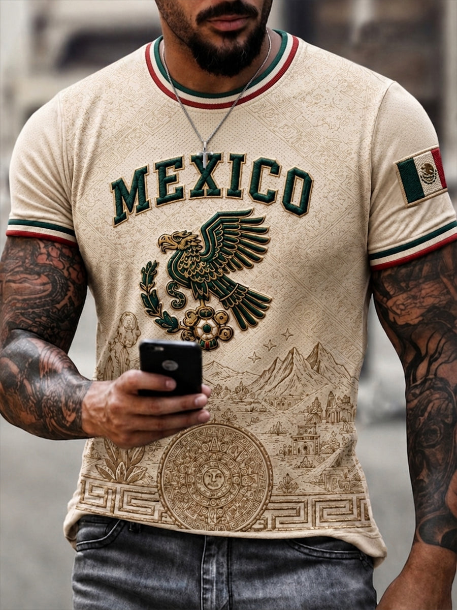 Men's  Mexico Football Lover Art  Short Sleeve T-shirt