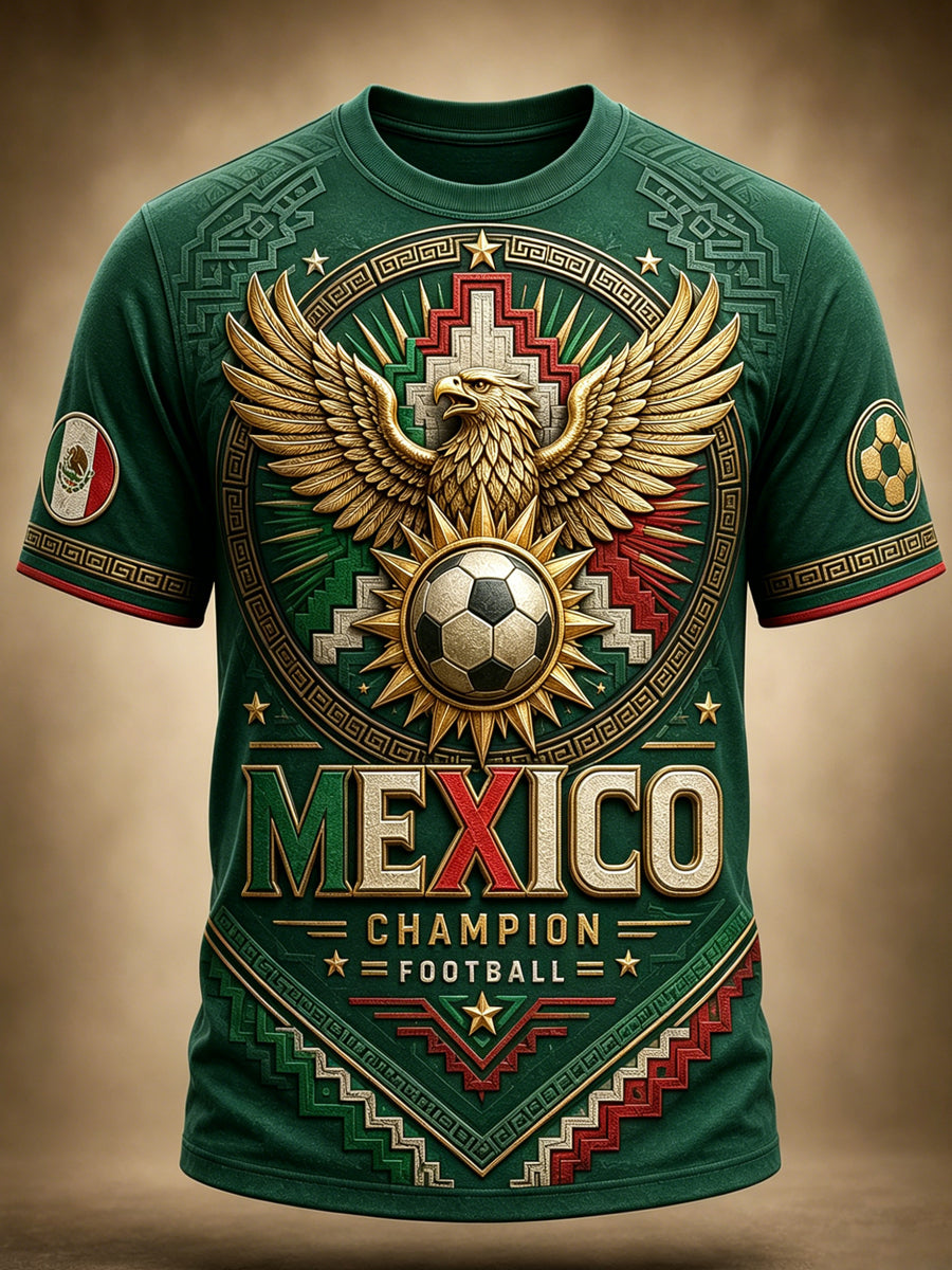 Men's Mexican Football Match Cheering Element Art Print T-Shirt