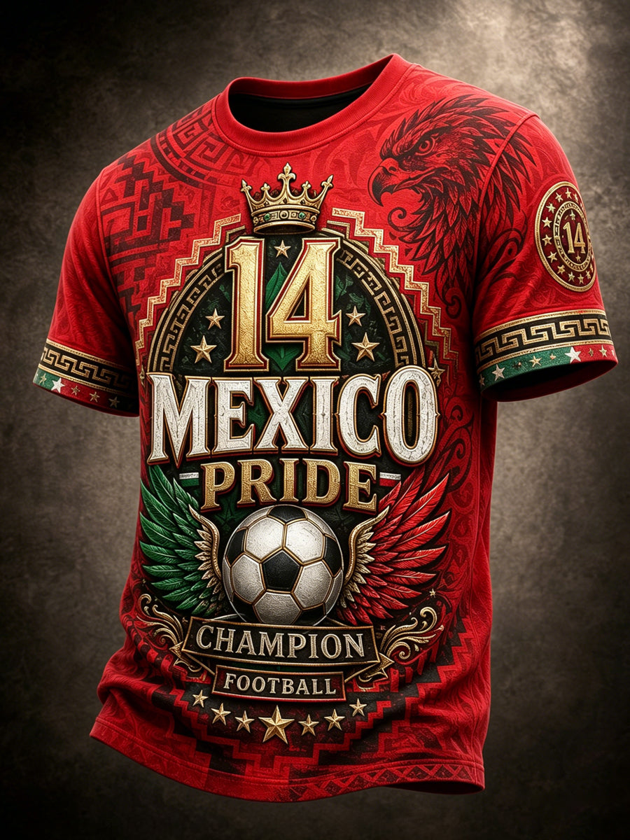 Men's Mexican Football Match Cheering Element Art Print T-Shirt