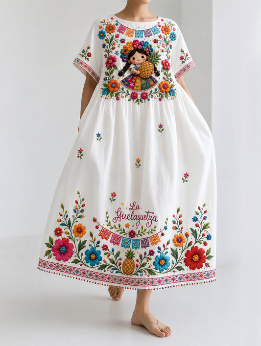 Women's Mexican Gala Gaelagacha Festival Element Art Print Dress