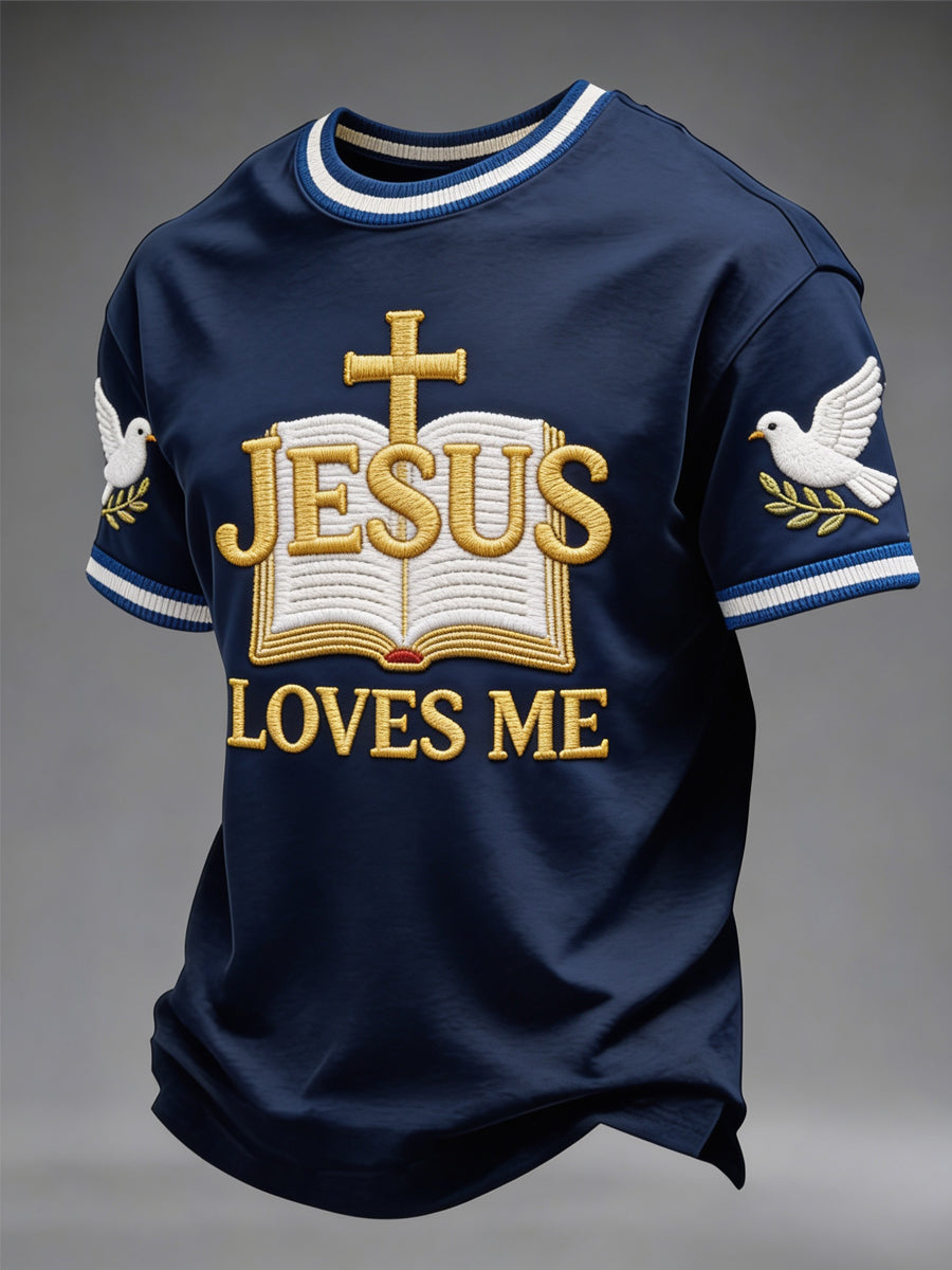 Men's Religious Print Casual Short-Sleeve T-Shirt