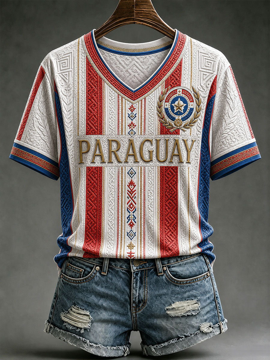 Women's Paraguay Football Short-sleeved T-shirt