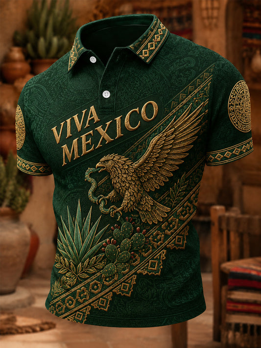 Men's Mexican Pride Printed Casual Polo